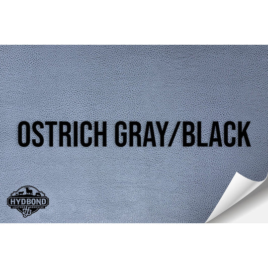 OSTRICH GRAY/BLACK WITH ADHESIVE HYDBOND LEATHERETTE SHEET (12"x24") ULTRAHYD®