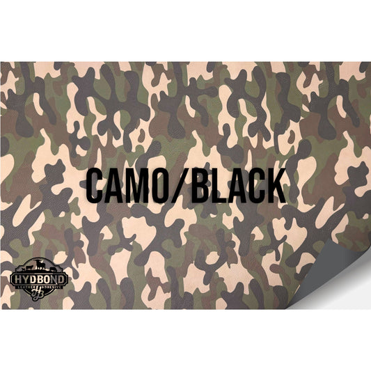 NO ADHESIVE CAMO/BLACK LEATHERETTE SHEET (12"x24") STANDARD