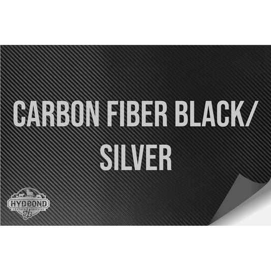 NO ADHESIVE CARBON FIBER BLACK/SILVER HYDBOND LEATHERETTE SHEET (12"x24") ULTRAHYD®