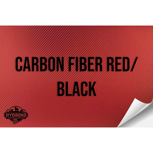 CARBON FIBER RED/BLACK WITH ADHESIVE HYDBOND LEATHERETTE SHEET (12"x24") ULTRAHYD®