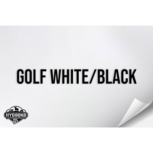 HIGH GLOSS GOLF WHITE/BLACK WITH ADHESIVE HYDBOND LEATHERETTE SHEET (12"x24") ULTRAHYD®