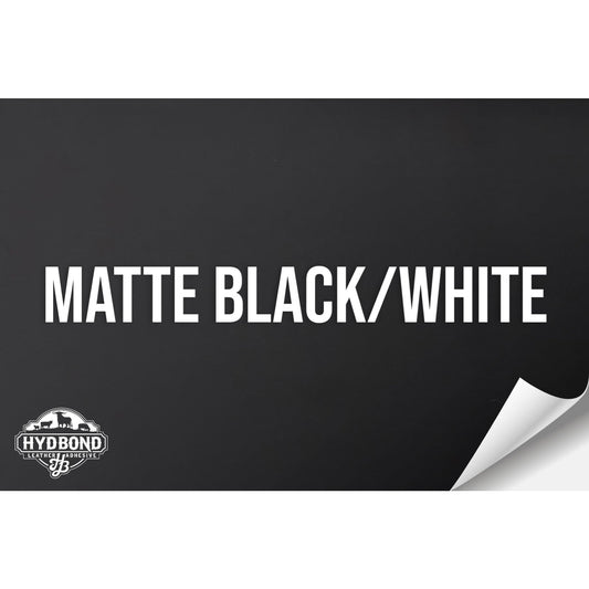 MATTE BLACK/WHITE WITH ADHESIVE HYDBOND LEATHERETTE SHEET (12"x24") ULTRAHYD®