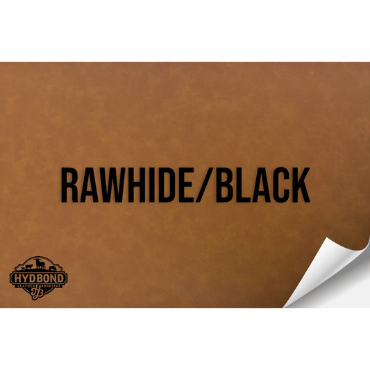 RAWHIDE/BLACK WITH ADHESIVE HYDBOND LEATHERETTE SHEET (12"x24") STANDARD