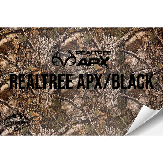 REALTREE APX®/BLACK WITH ADHESIVE HYDBOND LEATHERETTE SHEET (12"x24") ULTRAHYD®