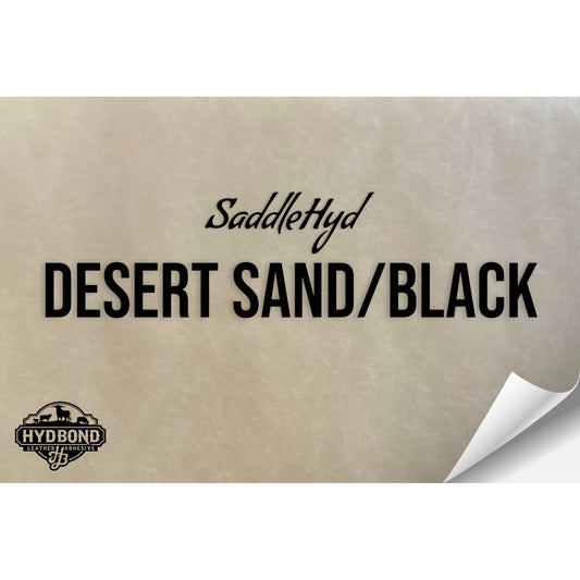 SADDLEHYD DESERT SAND/BLACK WITH ADHESIVE HYDBOND LEATHERETTE SHEET (12"x24") ULTRAHYD®
