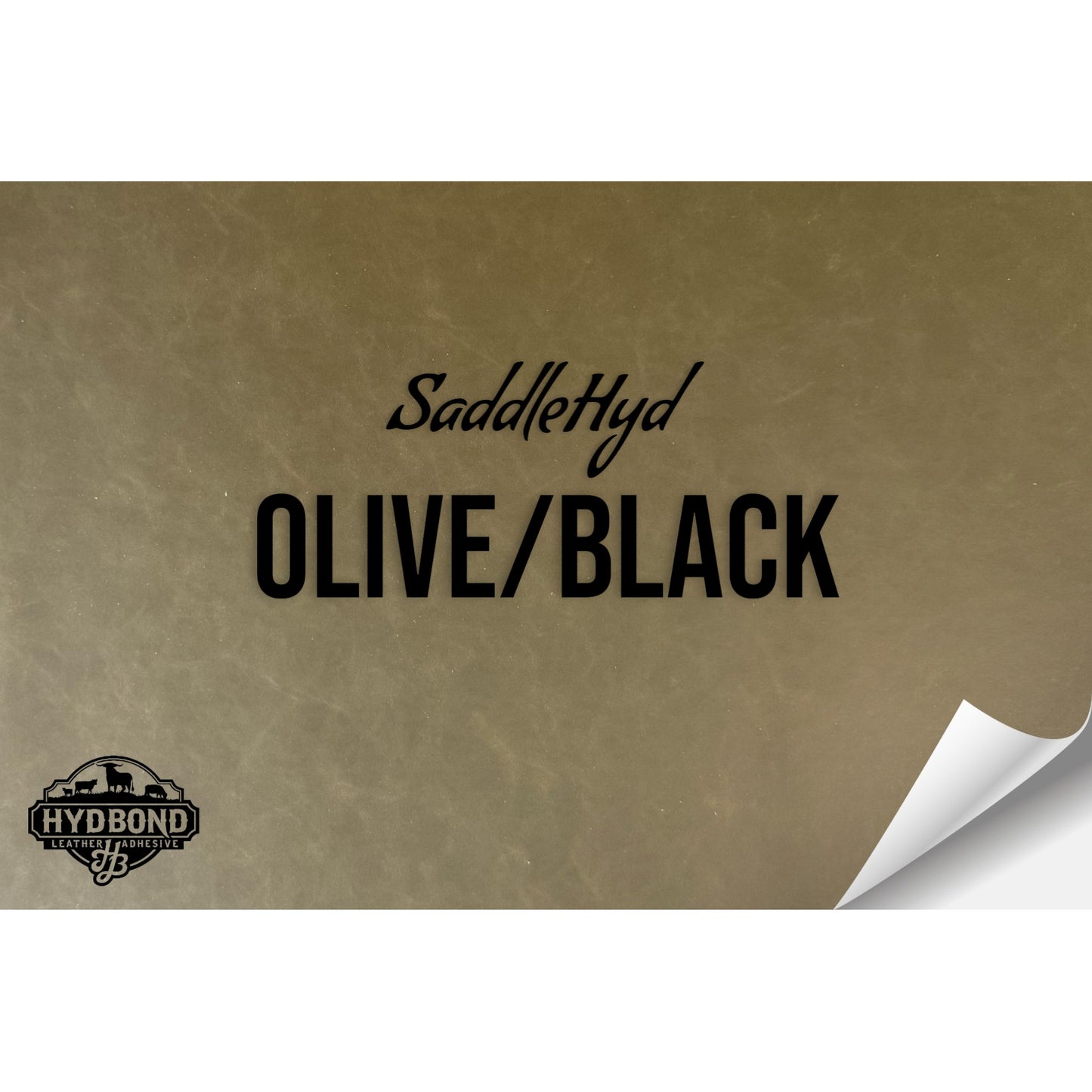 SADDLEHYD OLIVE/BLACK WITH ADHESIVE HYDBOND LEATHERETTE SHEET (12"x24") ULTRAHYD®