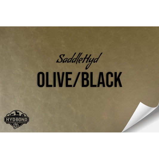 SADDLEHYD OLIVE/BLACK WITH ADHESIVE HYDBOND LEATHERETTE SHEET (12"x24") ULTRAHYD®