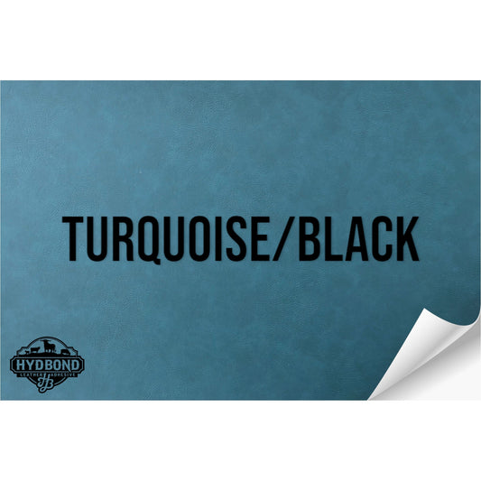 NO ADHESIVE TURQUOISE/BLACK HYDBOND LEATHERETTE SHEET (12"x24") STANDARD