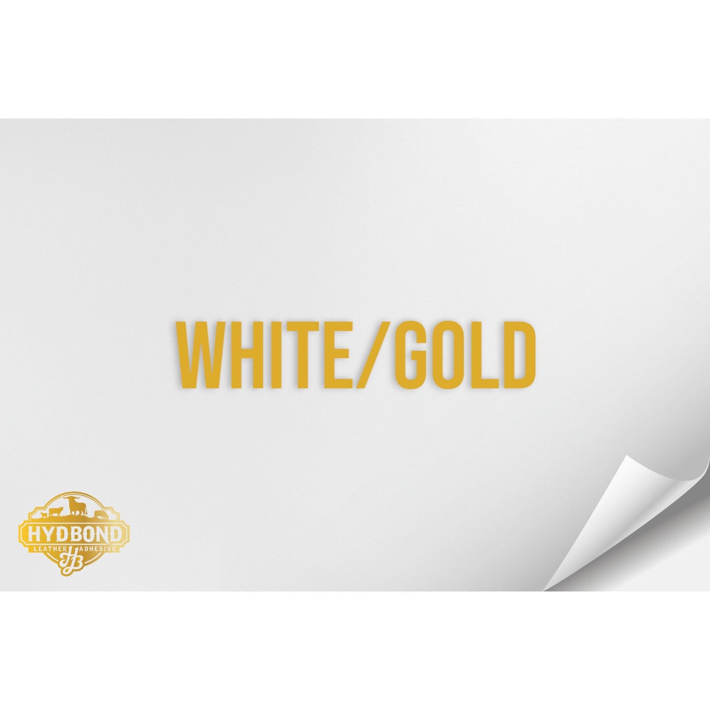 WHITE/GOLD WITH ADHESIVE HYDBOND LEATHERETTE SHEET (12"x24") ULTRAHYD®
