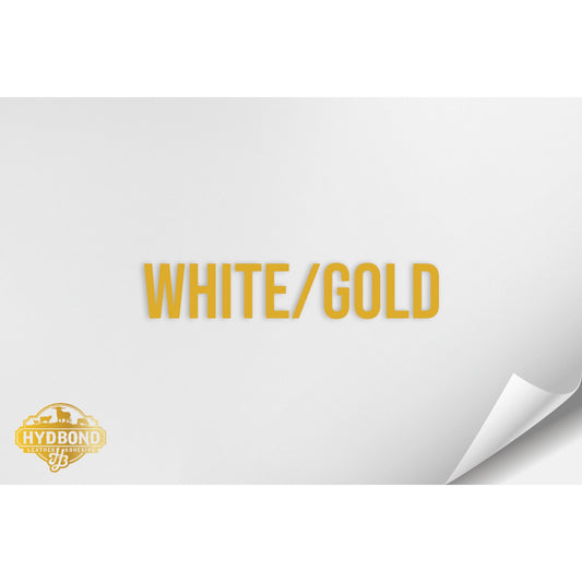 WHITE/GOLD WITH ADHESIVE HYDBOND LEATHERETTE SHEET (12"x24") ULTRAHYD®