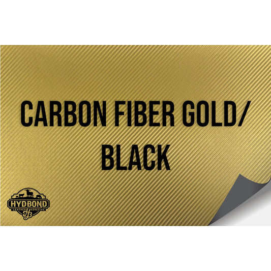NO ADHESIVE CARBON FIBER GOLD/BLACK HYDBOND LEATHERETTE SHEET (12"x24") STANDARD