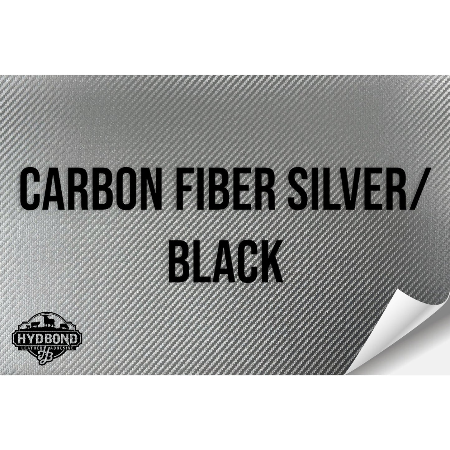 CARBON FIBER SILVER/BLACK WITH ADHESIVE HYDBOND LEATHERETTE SHEET (12"x24") STANDARD