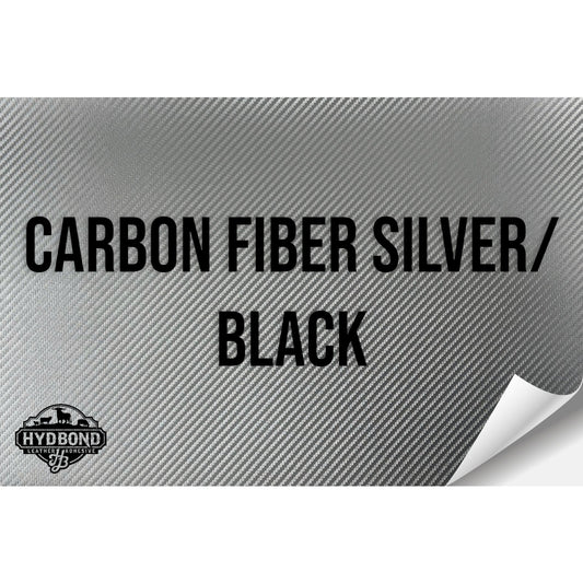CARBON FIBER SILVER/BLACK WITH ADHESIVE HYDBOND LEATHERETTE SHEET (12"x24") STANDARD