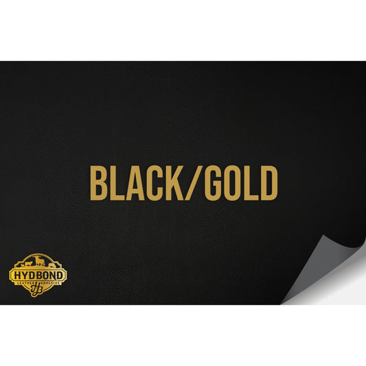 NO ADHESIVE BLACK/GOLD HYDBOND LEATHERETTE SHEET (12"x24") ULTRAHYD®