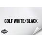 HIGH GLOSS GOLF WHITE/BLACK WITH ADHESIVE HYDBOND LEATHERETTE SHEET (12"x24") ULTRAHYD®