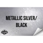 METALLIC SILVER/BLACK WITH ADHESIVE HYDBOND LEATHERETTE SHEET (12"x24") ULTRAHYD®