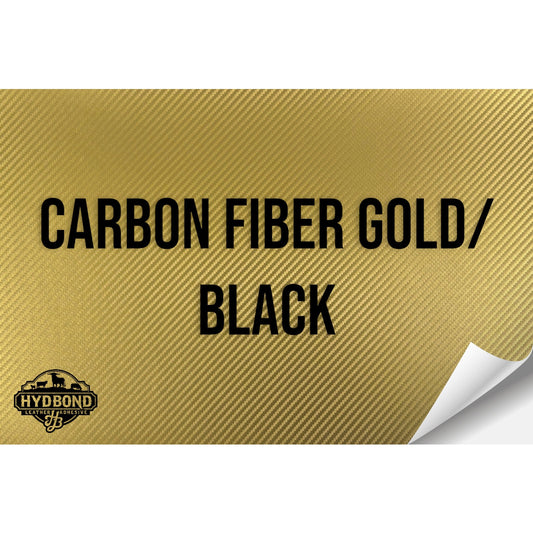 CARBON FIBER GOLD/BLACK WITH ADHESIVE HYDBOND LEATHERETTE SHEET (12"x24") STANDARD