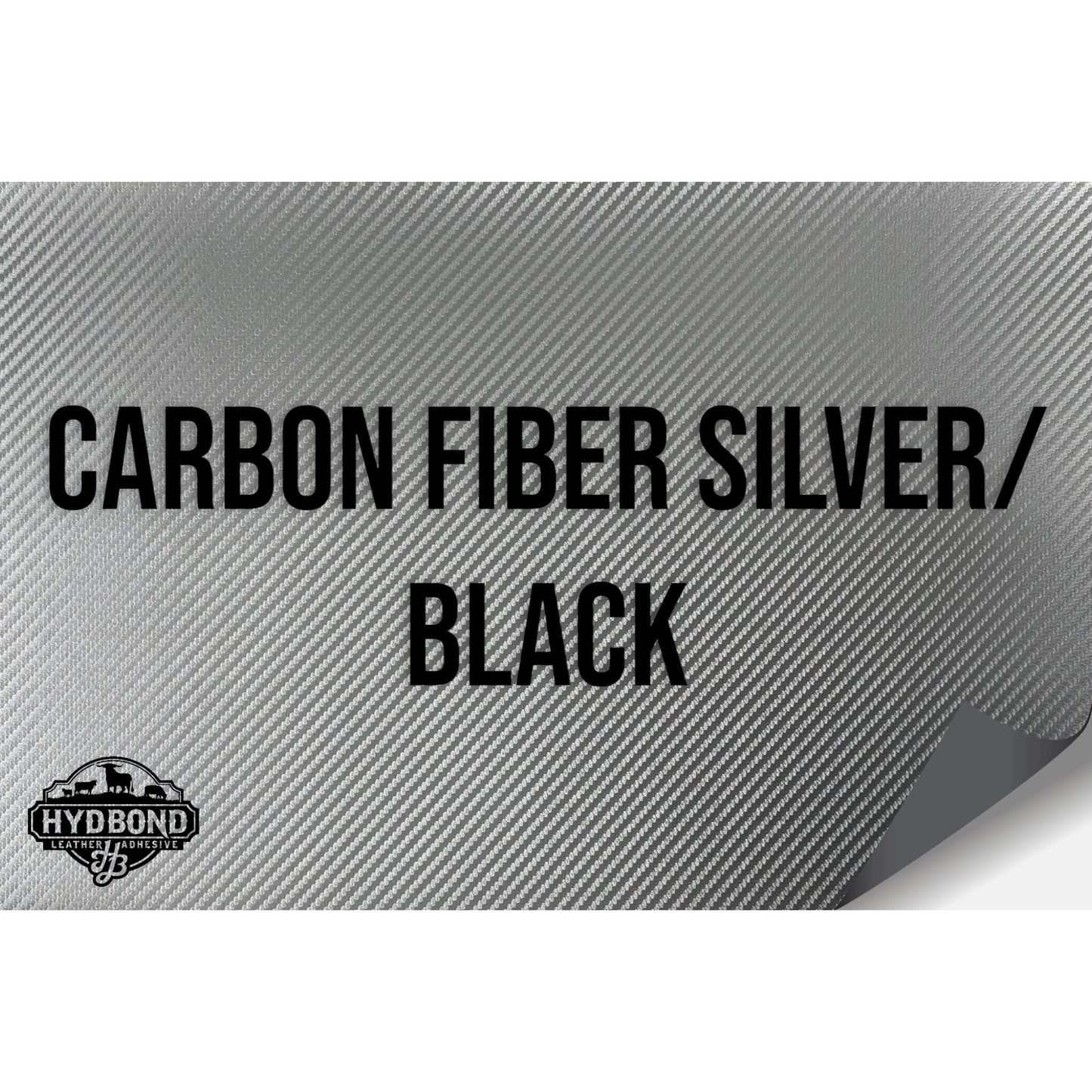 NO ADHESIVE CARBON FIBER SILVER/BLACK HYDBOND LEATHERETTE SHEET (12"x24") STANDARD